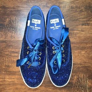 Keds X Kate Spade New York Blue Glitter Sneakers